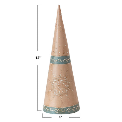 Hand-Painted Metal Cone Tree - Medium