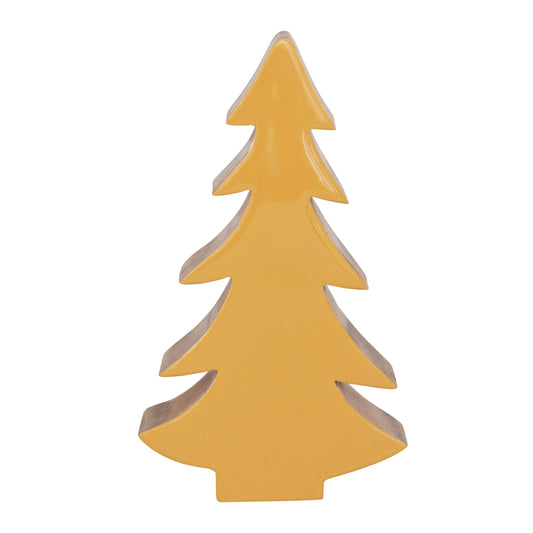 Enameled Mango Wood Christmas Tree, Mustard