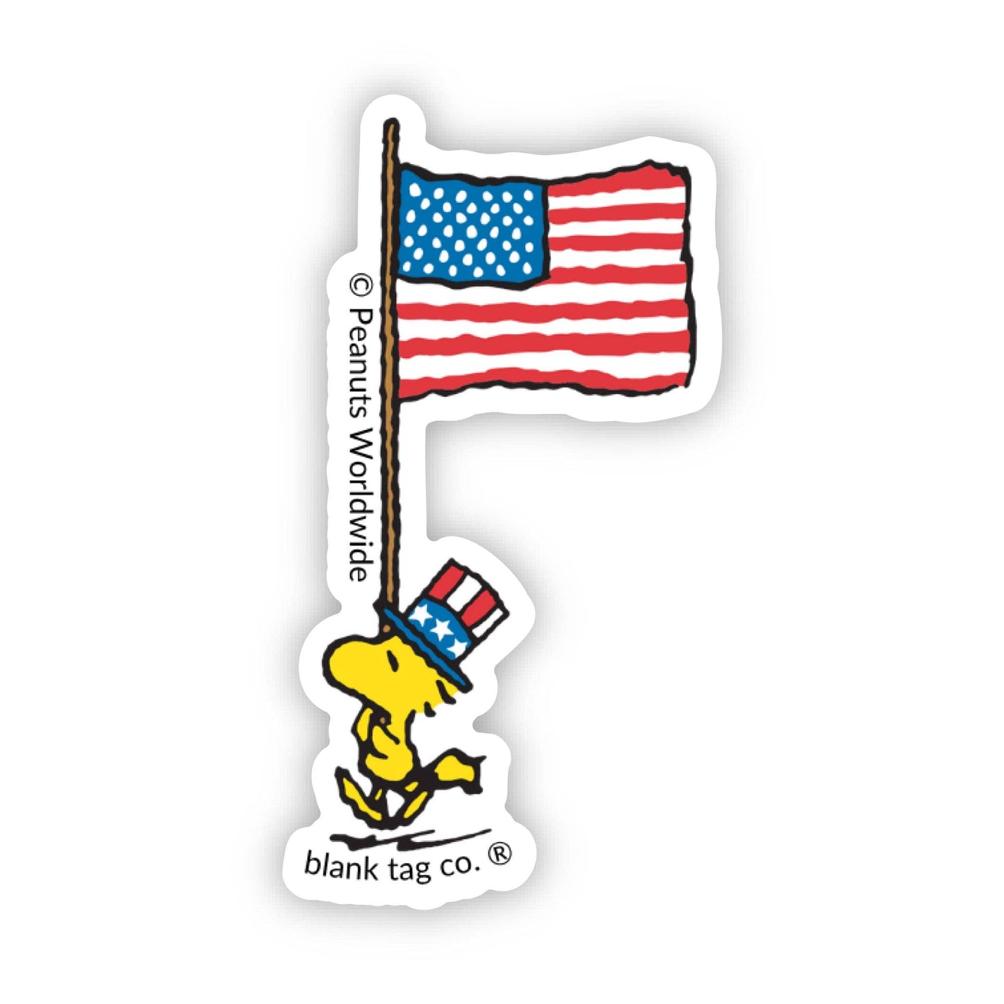 Peanuts® Waterproof Sticker - Patriotic Woodstock