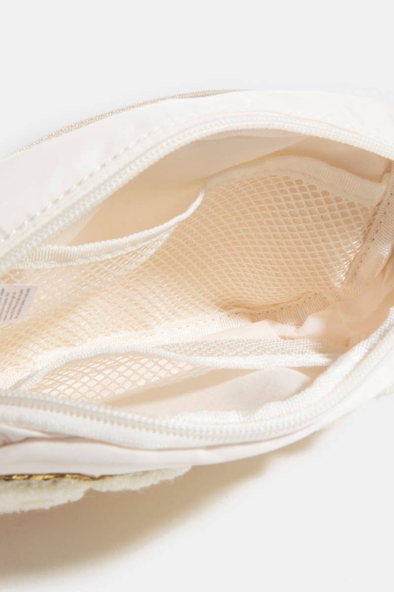 Fuzzy Glitter Bride Crossbody Bag