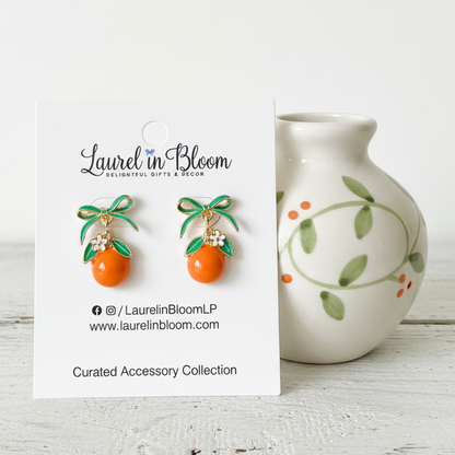 Amalfi Sweet Orange Bow Drop Earrings