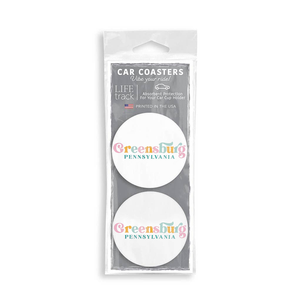 Pastel Retro Car Coaster Set - Greensburg, Pennsylvania