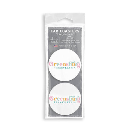 Pastel Retro Car Coaster Set - Greensburg, Pennsylvania