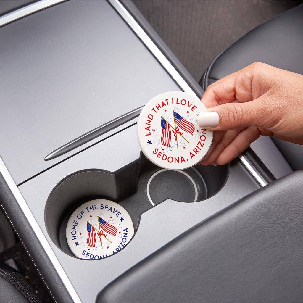 American Flag Car Coaster Set - Greensburg, Pennsylvania