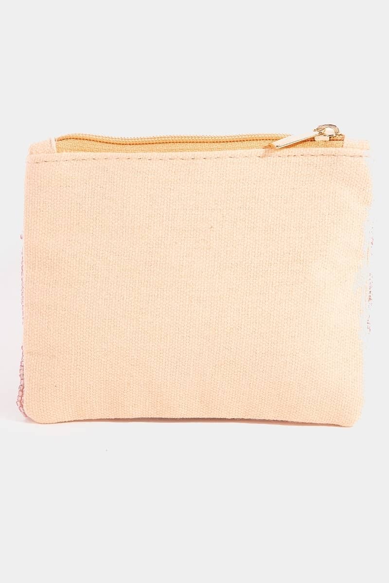 Mom Pearl & Seed Beaded Coin Purse