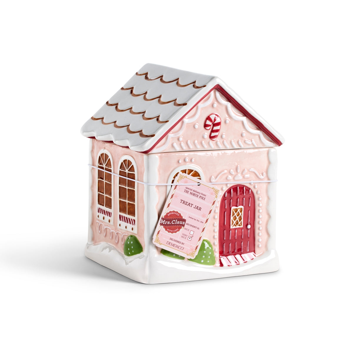 Pink Gingerbread House Cookie Jar