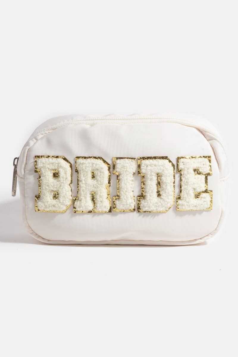 Fuzzy Glitter Bride Crossbody Bag