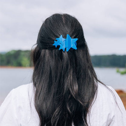 Shooting Star Flat Hair Clip - Blue