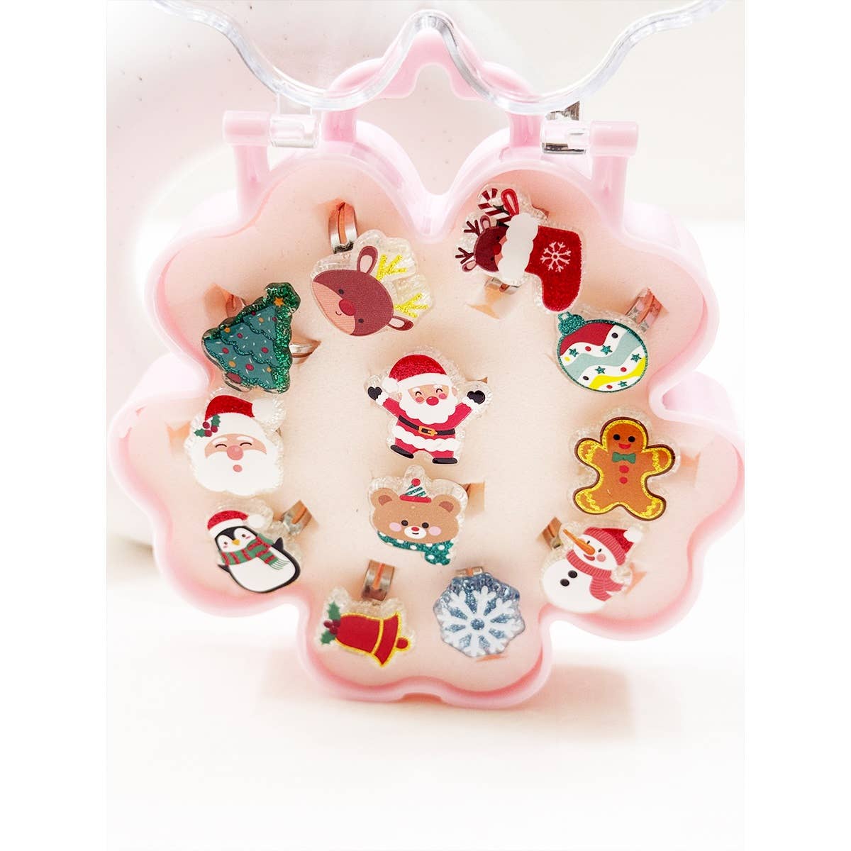 Kids Colorful Adjustable Christmas Rings