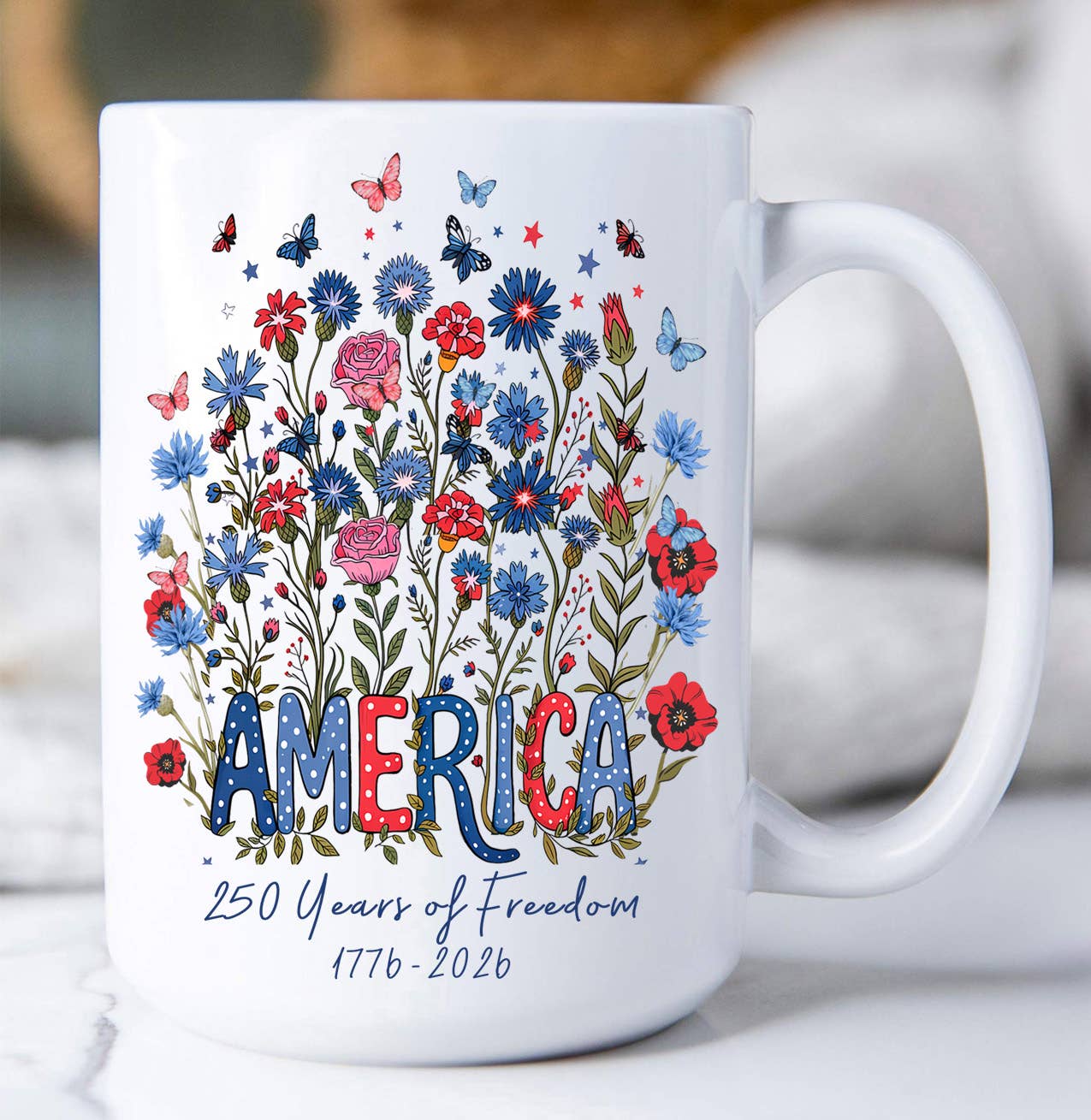 U.S. 250th Anniversary Flowers - Coffee Mug