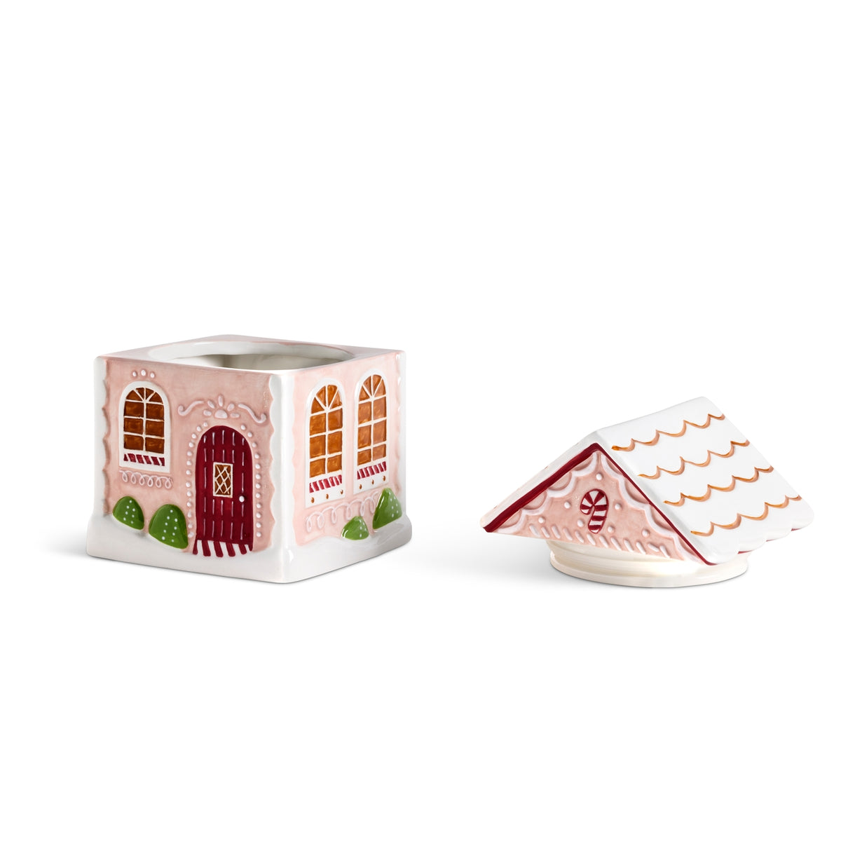 Pink Gingerbread House Cookie Jar