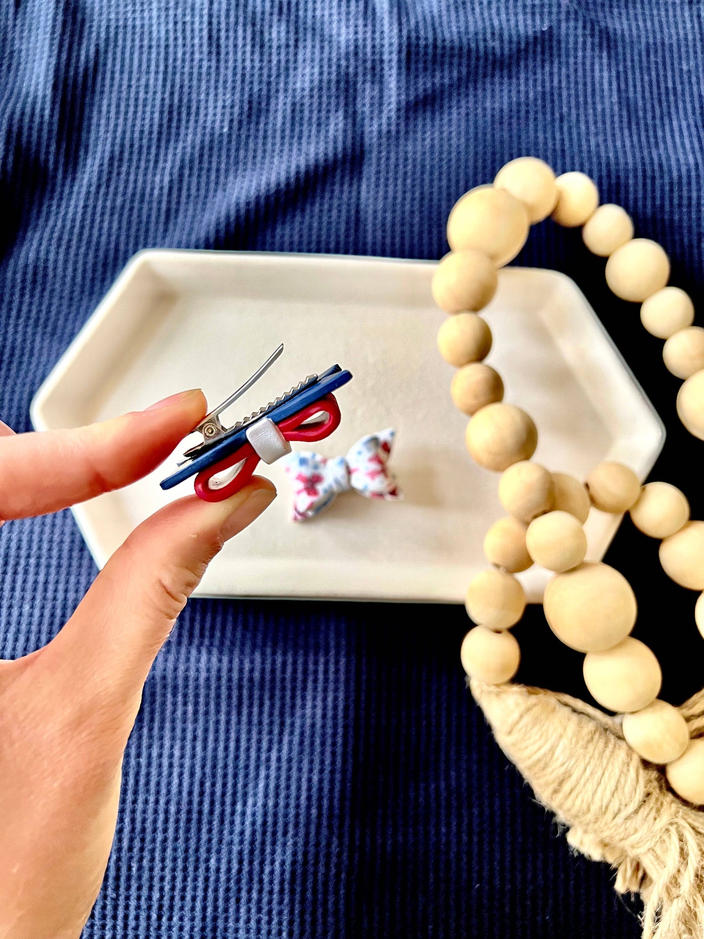 Fourth of July Bow Hair Clip