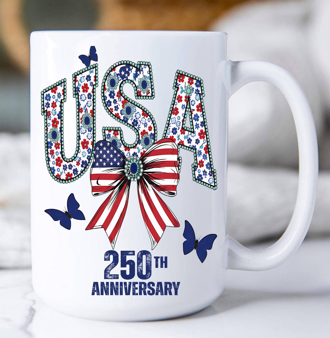 U.S. 250th Anniversary USA Bow Coffee Mug
