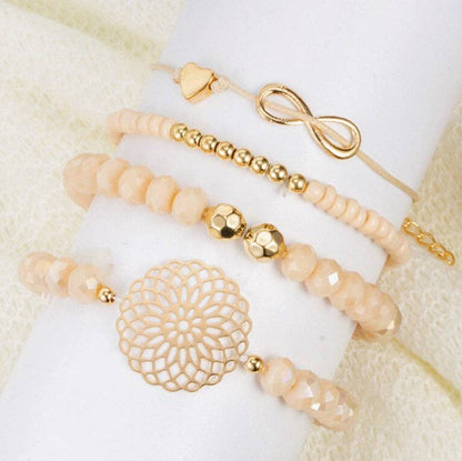 Rose Gold Stretchy Bracelet Set