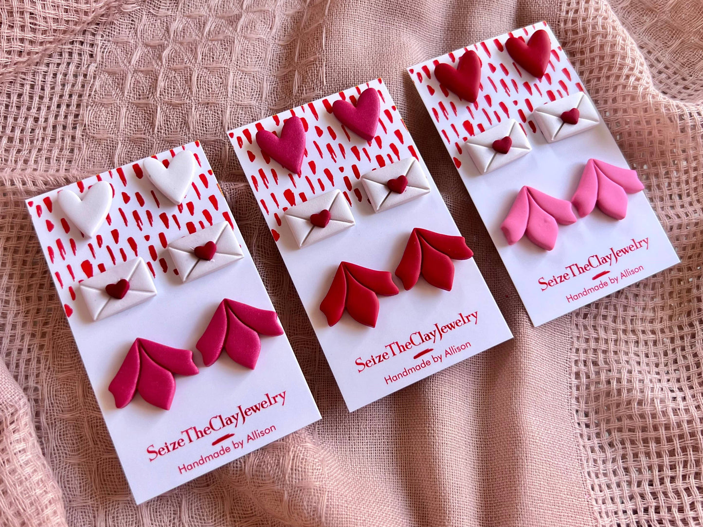 Love Letter Stud Clay Earrings