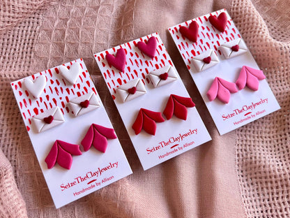 Love Letter Stud Clay Earrings