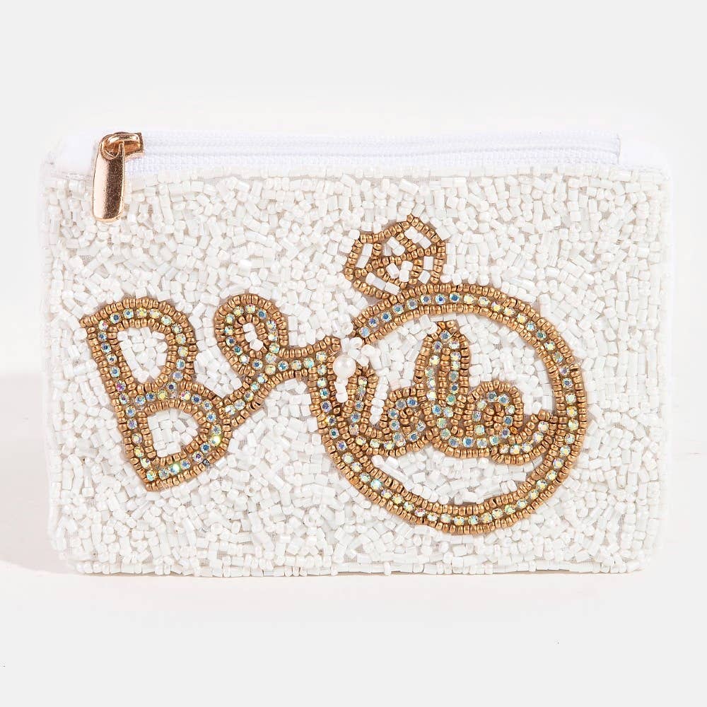Bride & Ring Seed Beaded Coin Purse