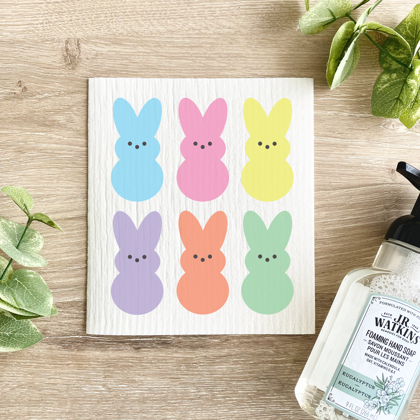Easter Bunny Peeps Swedish Dishcloth