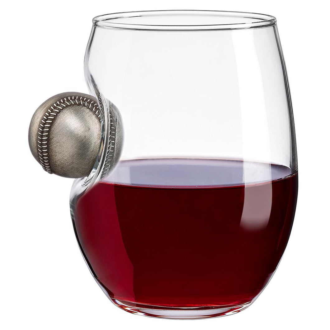 Baseball - Stemless Wine Glass
