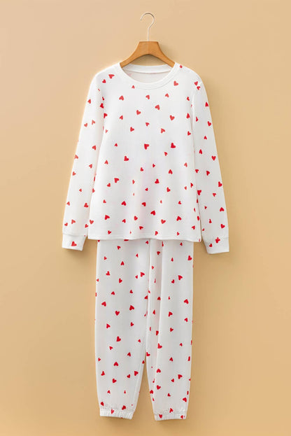 Heart Pattern Drawstring Lounge Set