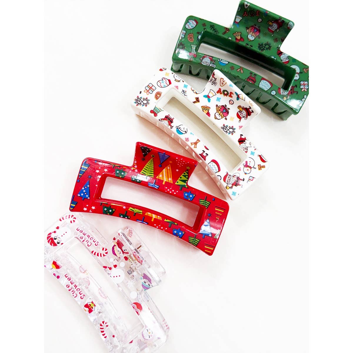 Christmas Rectangle Hair Claw Clip