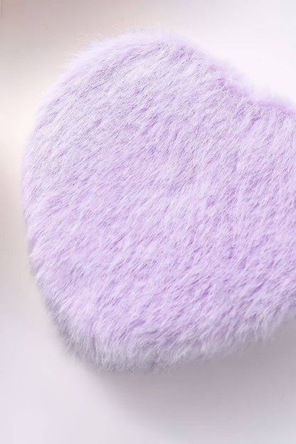 Fluffy Heart Mini Cosmetic Mirror