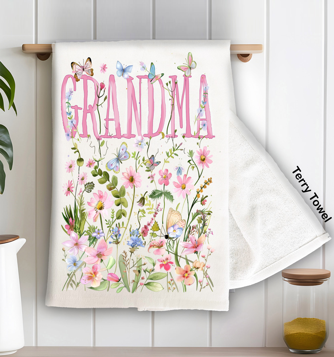 Wild Flowers Terry Cloth Kitchen Towel - Grandma