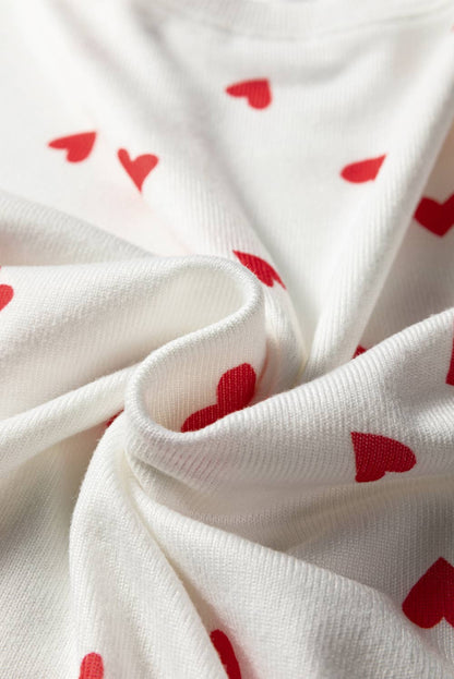Heart Pattern Drawstring Lounge Set