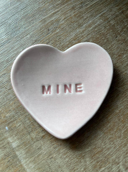 Ceramic Heart Ring Dish - Mine
