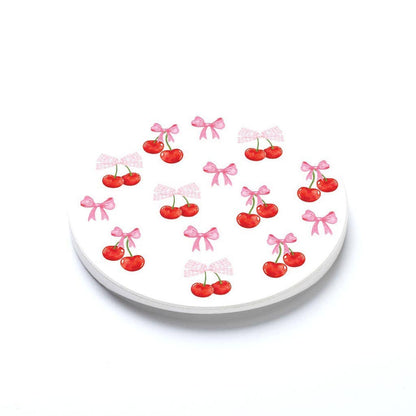 Cherries & Bows Car Coaster