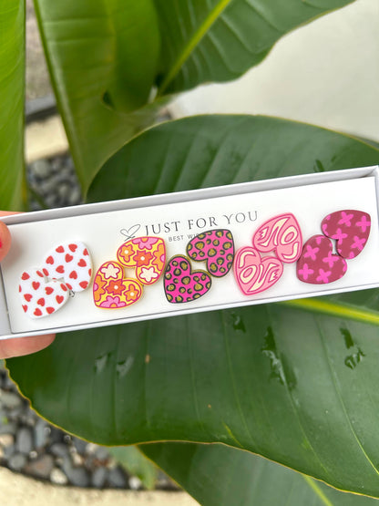 Just For You Earring Gift Box Set - Valentine's Hearts