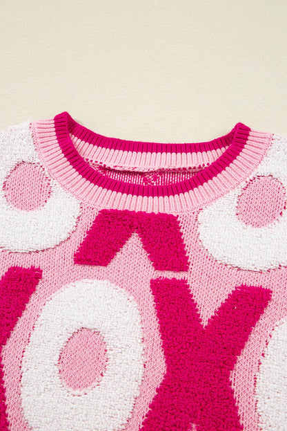 XOXO Pattern Drop Shoulder Sweater