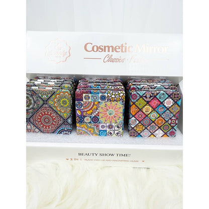 Patterned Double-Sided Cosmetic Mirror