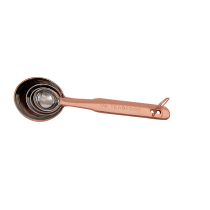 Stainless Steel Measuring Spoons w/ Copper Finish, Set of 4