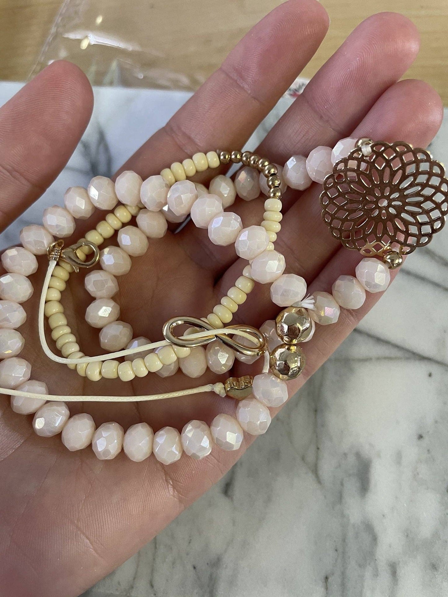 Rose Gold Stretchy Bracelet Set