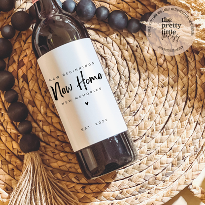 New Home New Beginnings - Wine Label