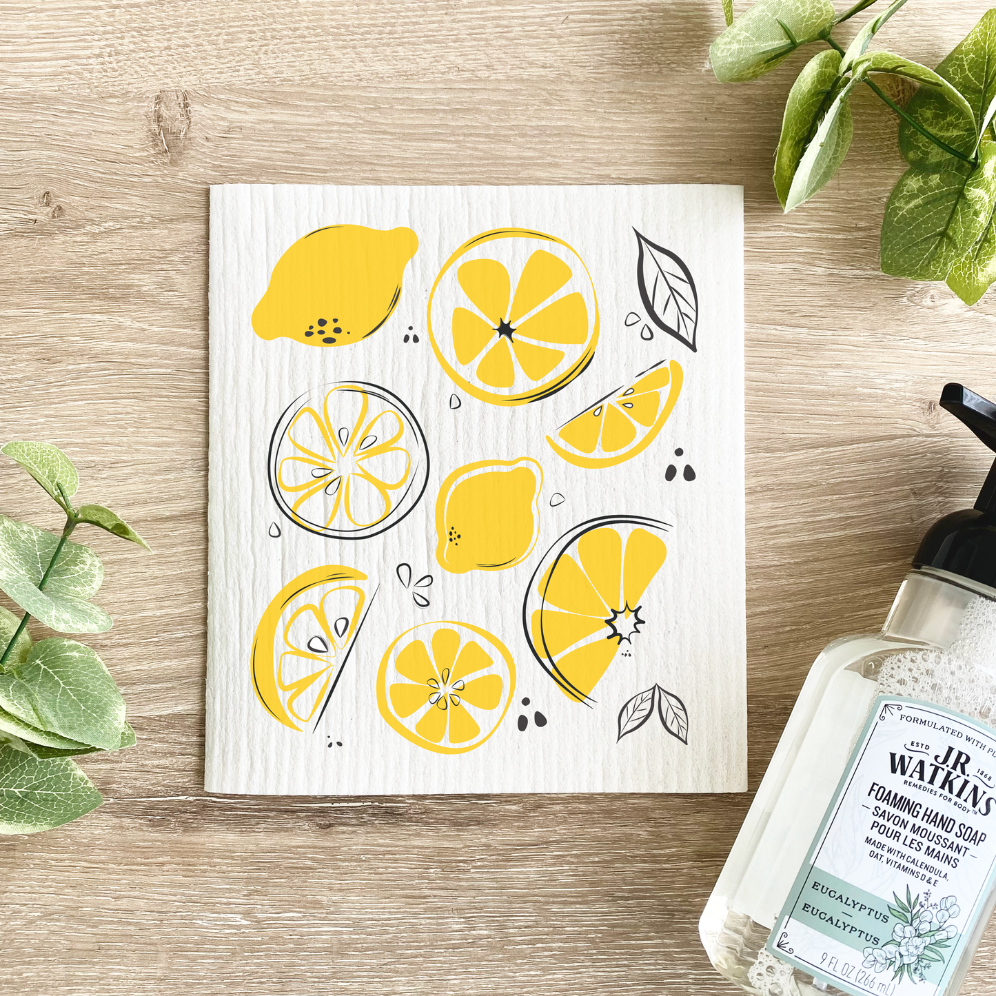 Lemon Pattern Swedish Dishcloth