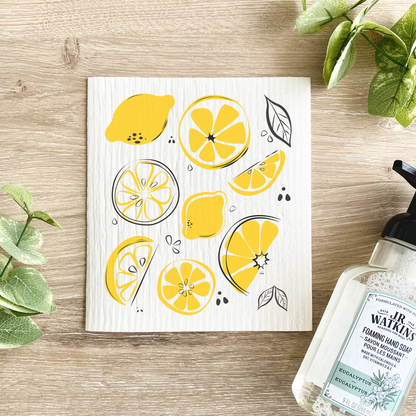 Lemon Pattern Swedish Dishcloth