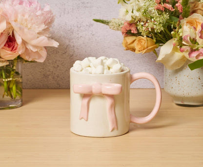 Pink Bow Ceramic Mug - Side