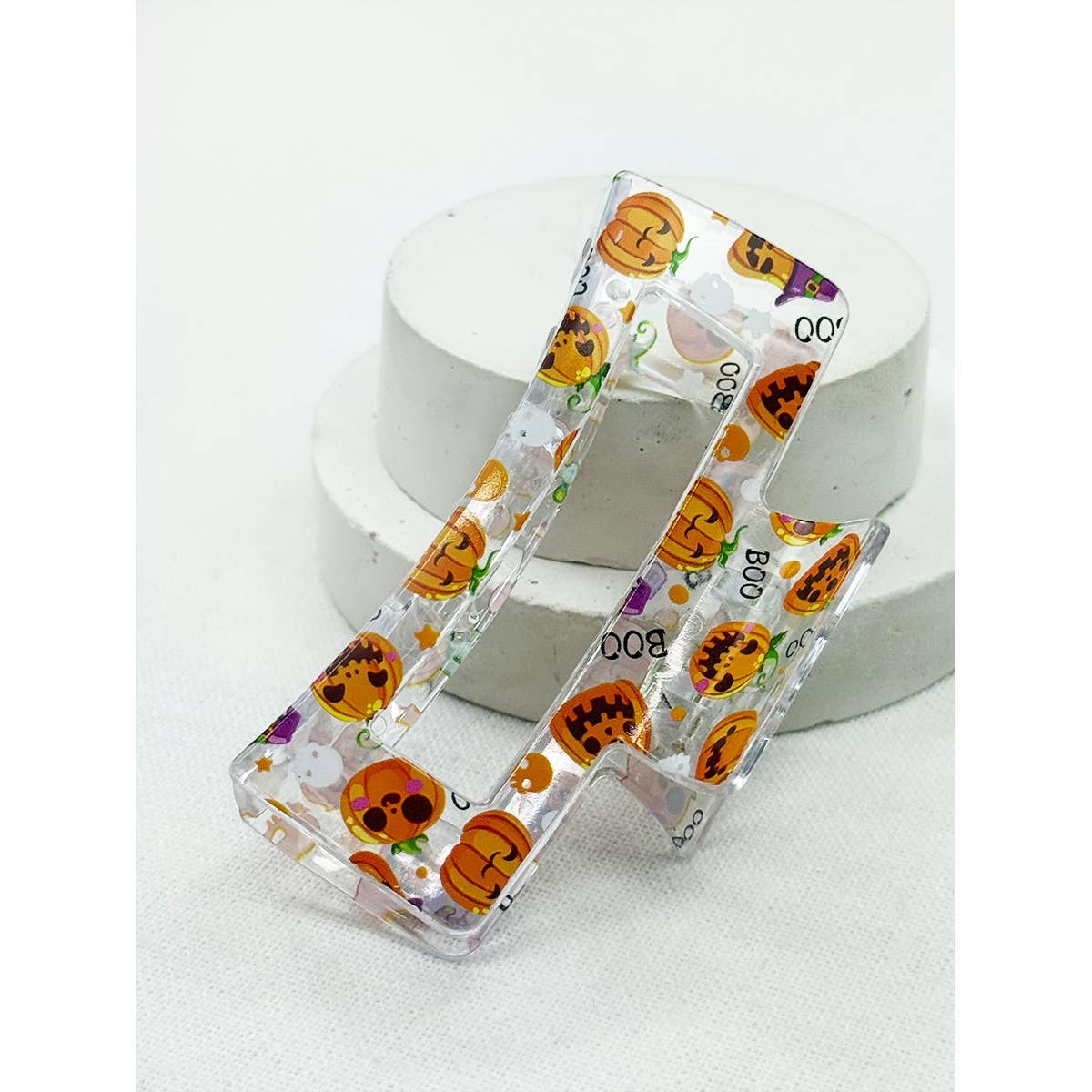 Printed Halloween Square Hair Claw Clip