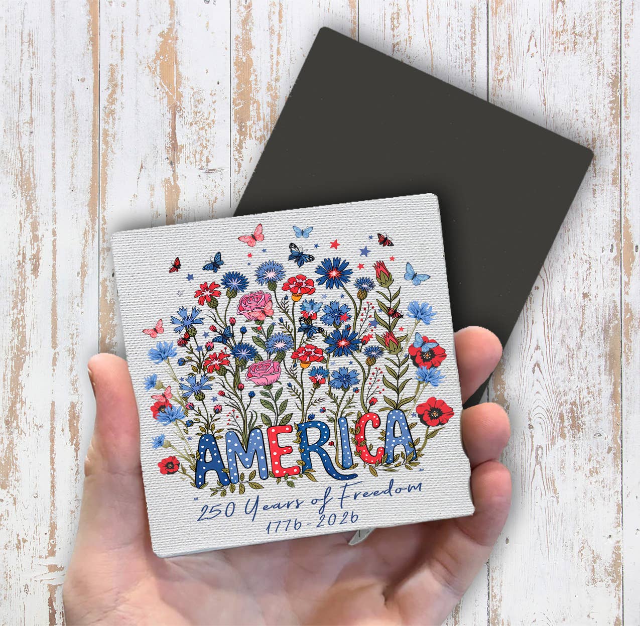 U.S 250th Anniversary Flowers - Magnet