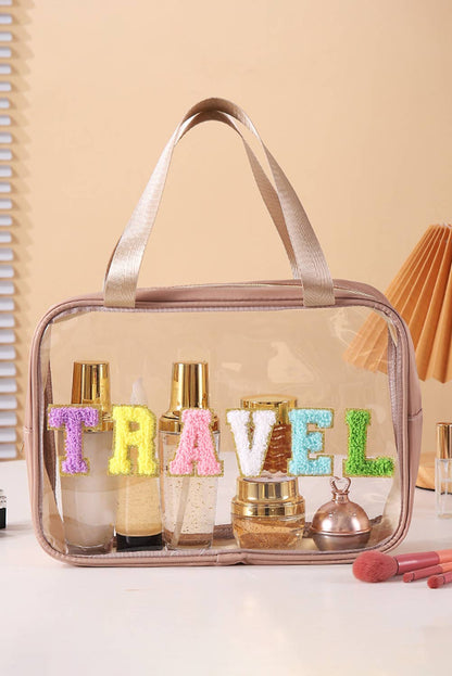 Chenille & Glitter Patch Makeup Bag
