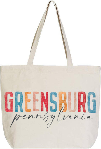 Watercolor Canvas Tote - Greensburg, Pennsylvania