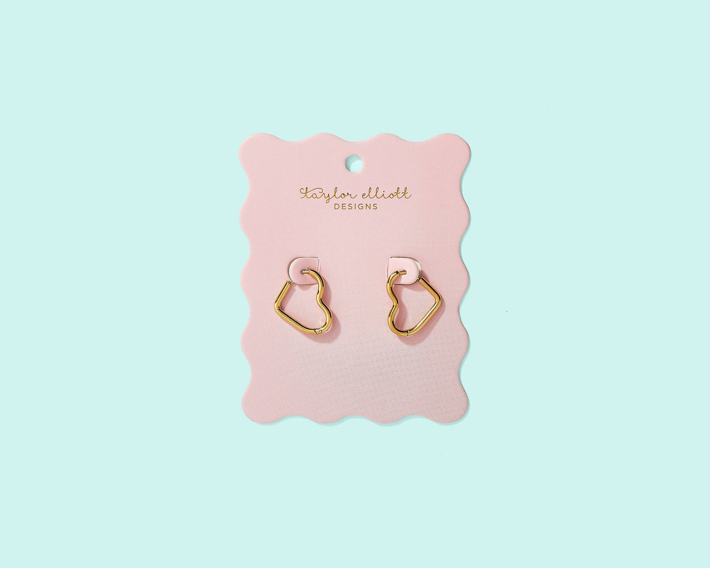 Gold-Plated Hearts Huggie Earrings