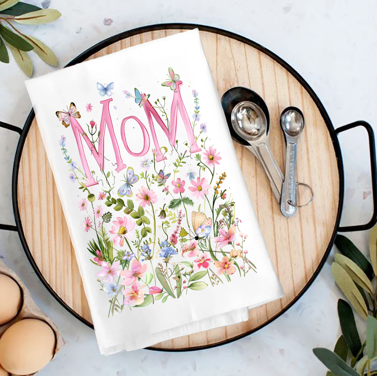 Wild Flowers Cotton Tea Towel - Mom