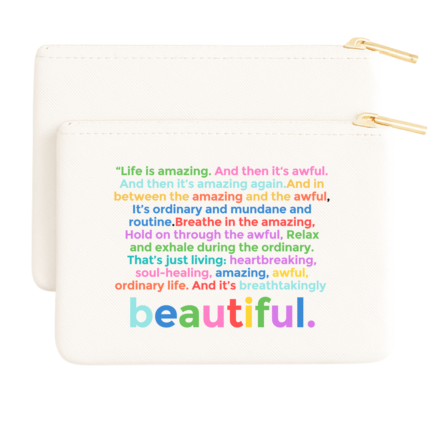 Life is Amazing Colorblock Makeup Pouch