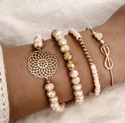 Rose Gold Stretchy Bracelet Set