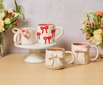 Pink Bow Ceramic Mug - Side