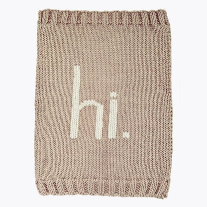 Hi Hand-Knit Baby Blanket - Pebble