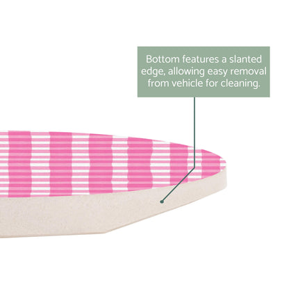 Pink Plaid Pattern Car Coaster